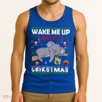 Wake Me Up When It's Christmas Koala Lover Xmas Funny Gift Tank Top thumb 3