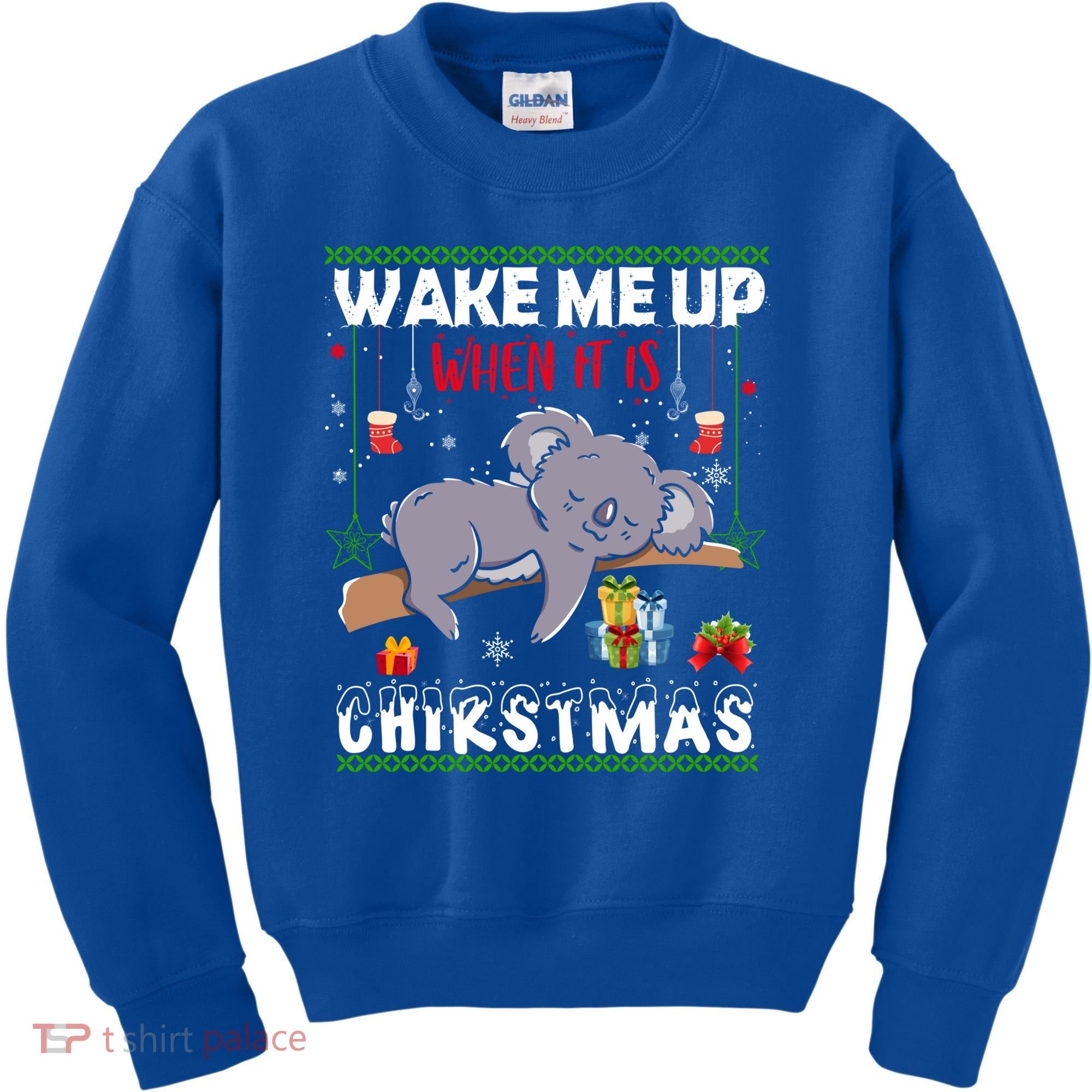 Wake Me Up When It's Christmas Koala Lover Xmas Funny Gift Kids Sweatshirt