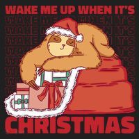 Wake Me Up When It's Christmas Sleeping Sloth Women's Sweatshirt thumb 2