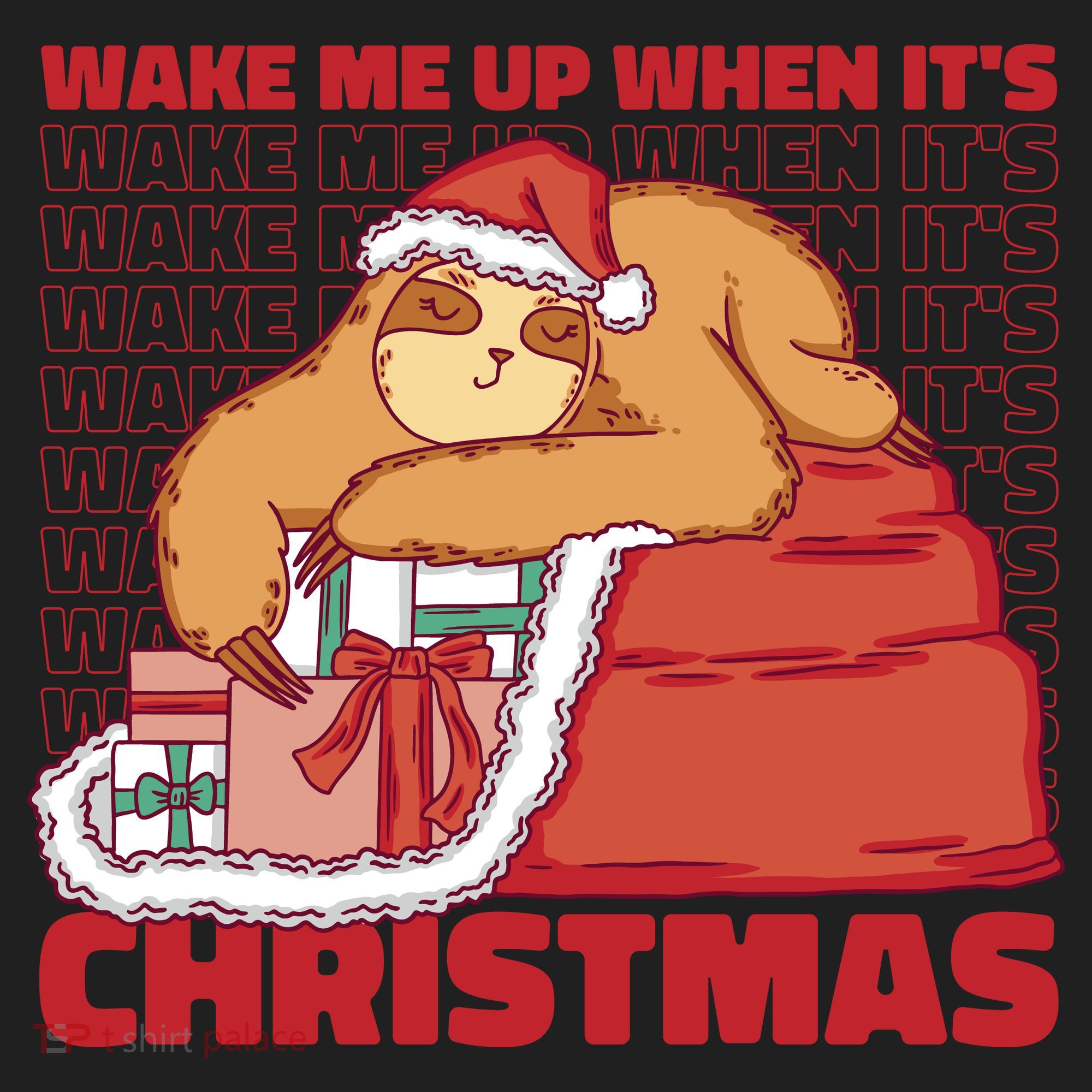 Wake Me Up When It's Christmas Sleeping Sloth Women's Sweatshirt