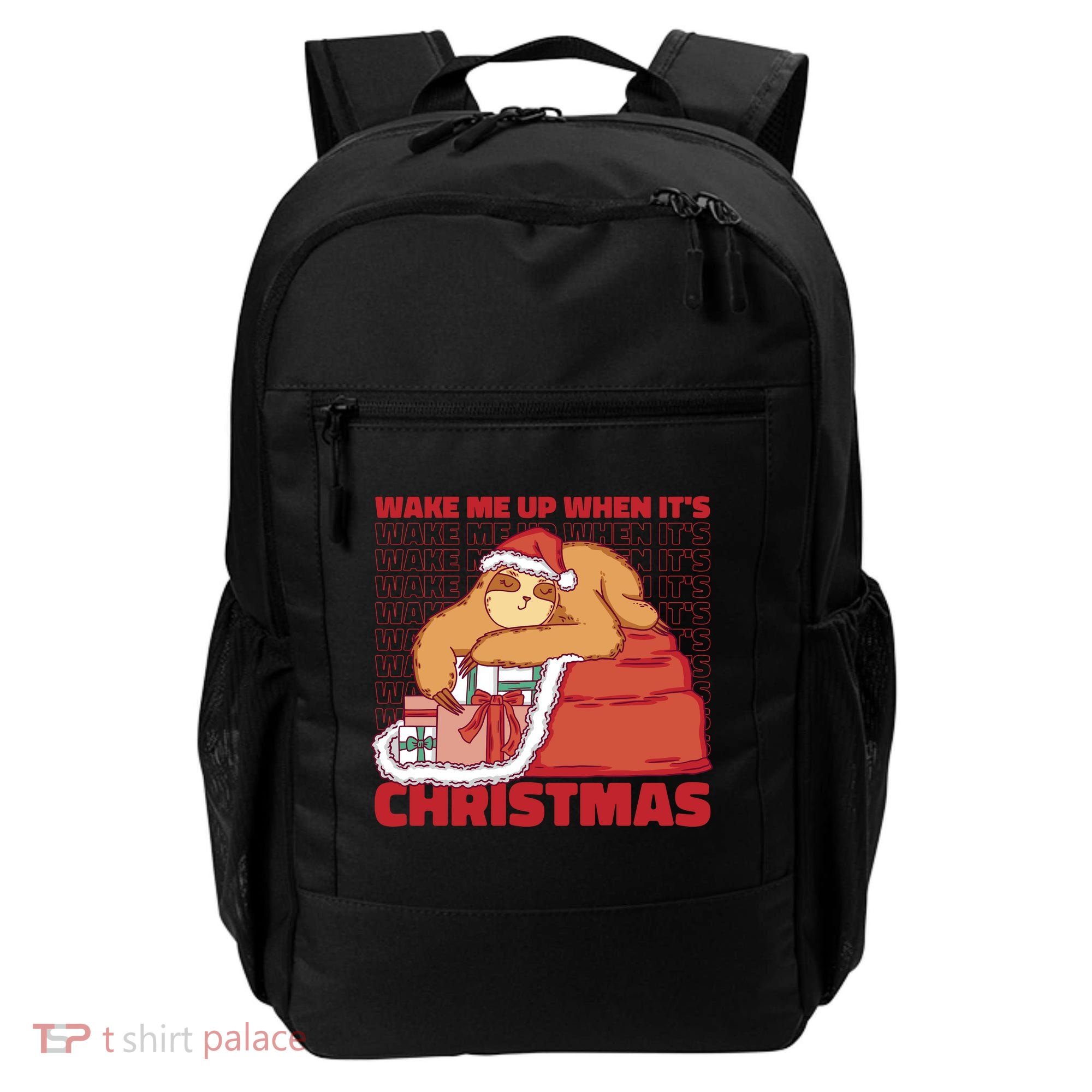 Wake Me Up When It's Christmas Sleeping Sloth Backpack