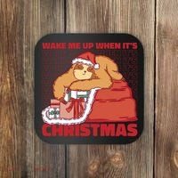 Wake Me Up When It's Christmas Sleeping Sloth Coaster thumb 0