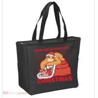Wake Me Up When It's Christmas Sleeping Sloth Tote Bag thumb 2