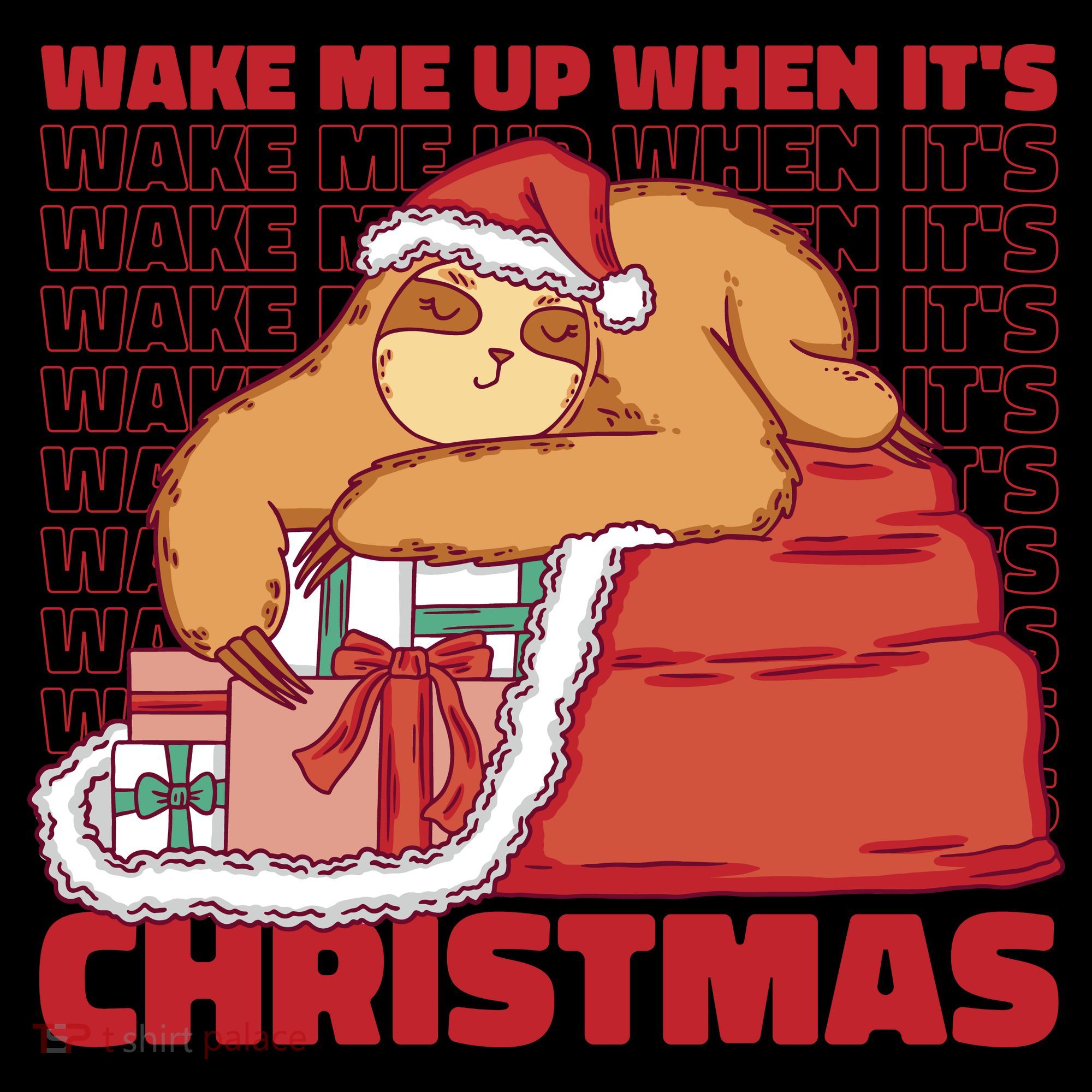 Wake Me Up When It's Christmas Sleeping Sloth Tote Bag