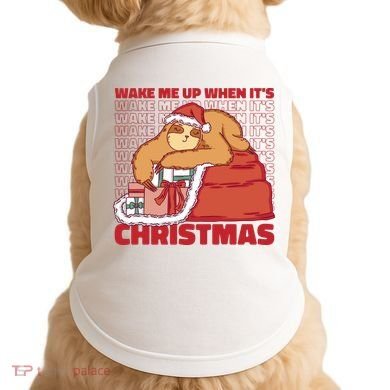Wake Me Up When It's Christmas Sleeping Sloth Doggie Tank