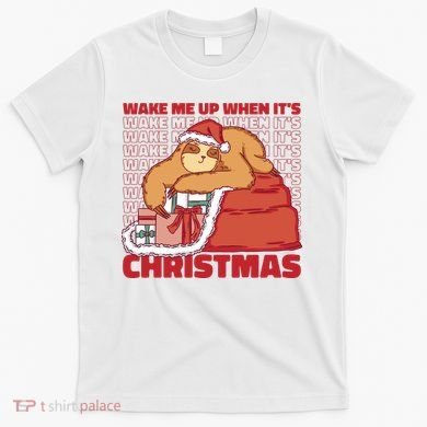 Wake Me Up When It's Christmas Sleeping Sloth T-Shirt