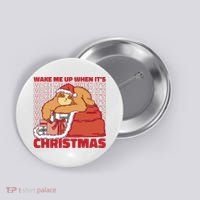 Wake Me Up When It's Christmas Sleeping Sloth Button thumb 0