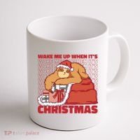 Wake Me Up When It's Christmas Sleeping Sloth Coffee Mug thumb 1