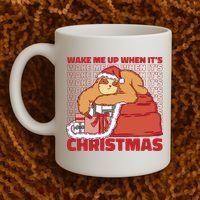 Wake Me Up When It's Christmas Sleeping Sloth Coffee Mug thumb 2