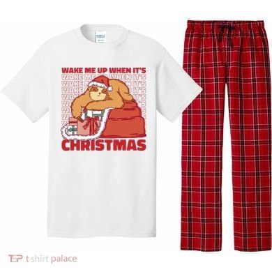 Wake Me Up When It's Christmas Sleeping Sloth Pajama Set