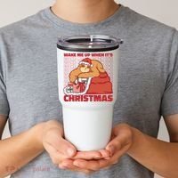 Wake Me Up When It's Christmas Sleeping Sloth Tumbler thumb 2