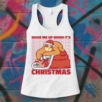 Wake Me Up When It's Christmas Sleeping Sloth Women's Tank Top thumb 3