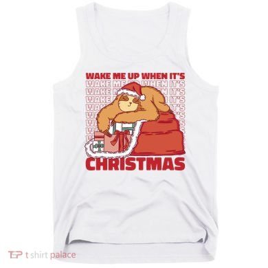 Wake Me Up When It's Christmas Sleeping Sloth Tank Top