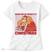 Wake Me Up When It's Christmas Sleeping Sloth Women's T-Shirt thumb 0