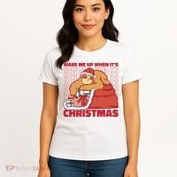 Wake Me Up When It's Christmas Sleeping Sloth Women's T-Shirt thumb 4