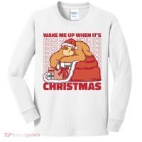 Wake Me Up When It's Christmas Sleeping Sloth Kids Long Sleeve Shirt thumb 0
