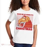 Wake Me Up When It's Christmas Sleeping Sloth Kids T-Shirt thumb 2