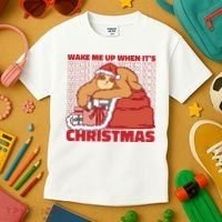 Wake Me Up When It's Christmas Sleeping Sloth Kids T-Shirt thumb 3