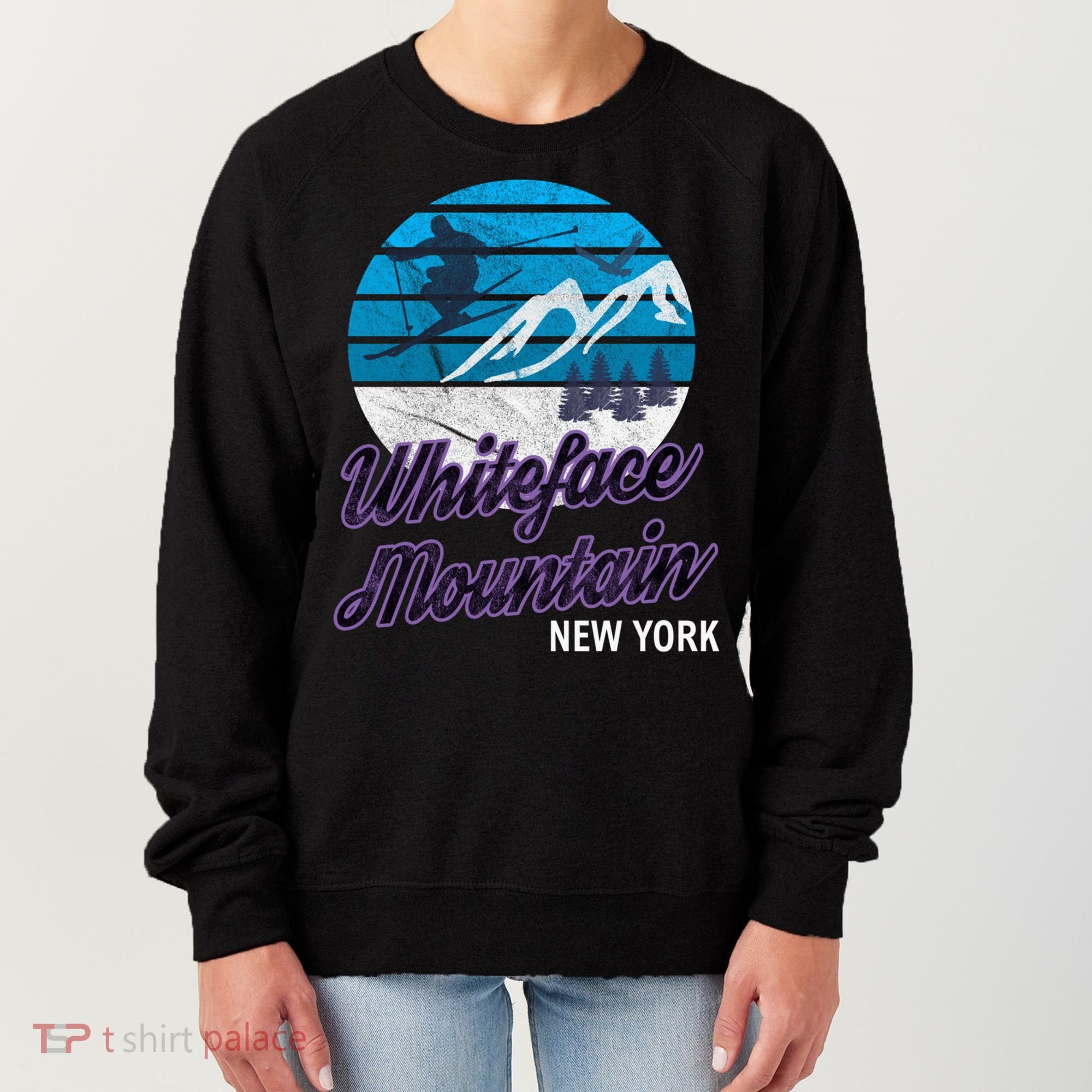 Whiteface Mountain Wilmington Ny Usa Skiing Snowboarding Gift Women's Sweatshirt