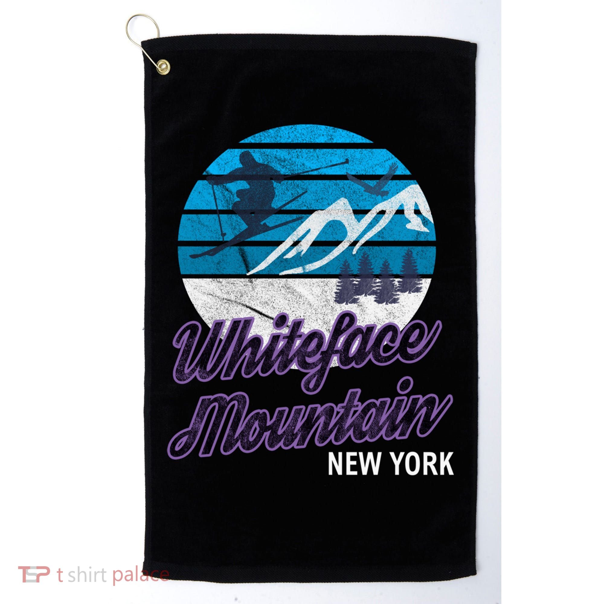 Whiteface Mountain Wilmington Ny Usa Skiing Snowboarding Gift Golf Towel