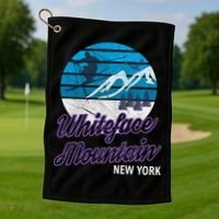 Whiteface Mountain Wilmington Ny Usa Skiing Snowboarding Gift Golf Towel thumb 1