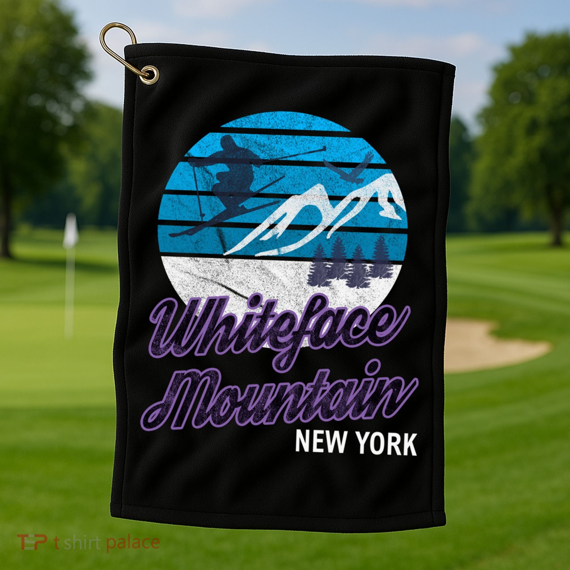 Whiteface Mountain Wilmington Ny Usa Skiing Snowboarding Gift Golf Towel