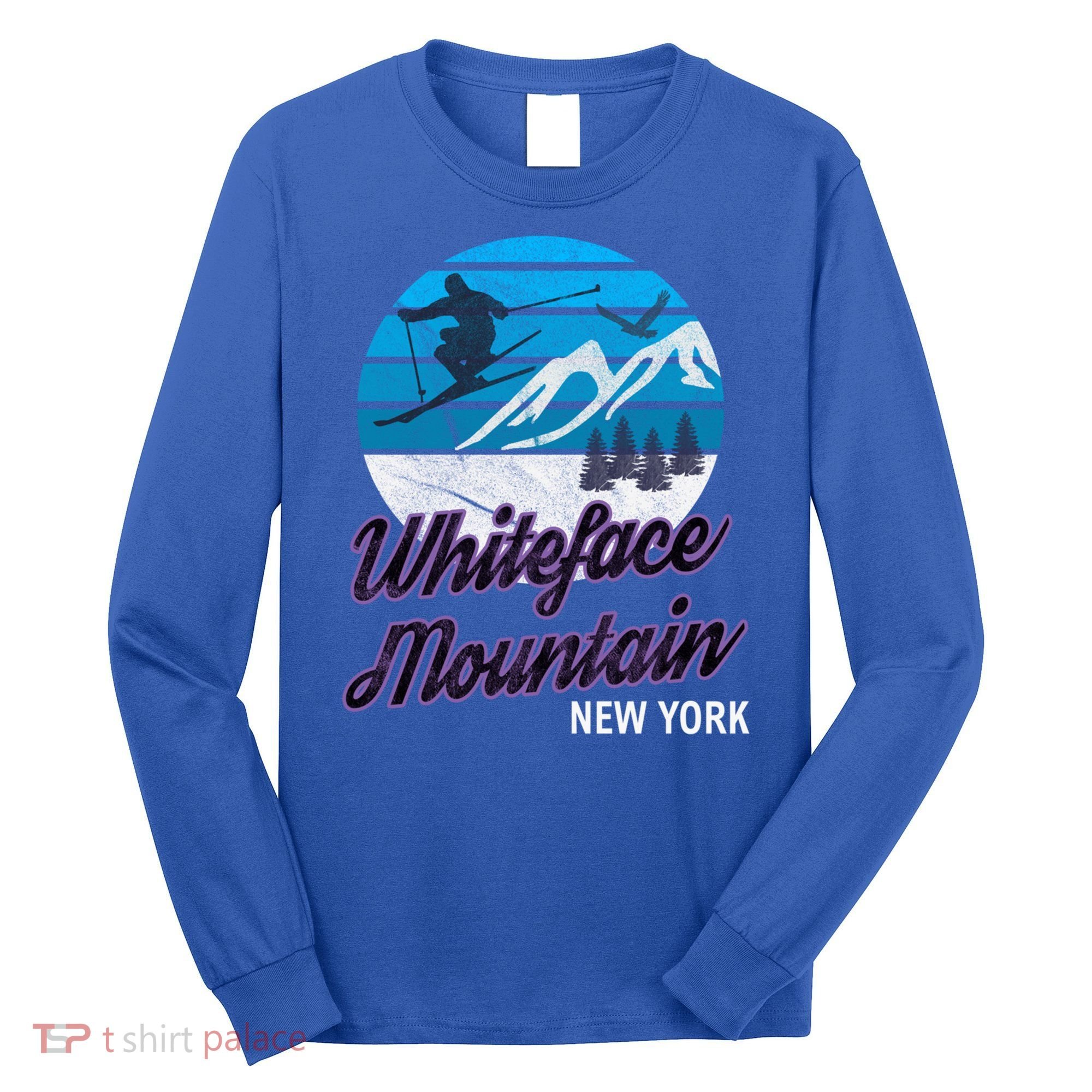 Whiteface Mountain Wilmington Ny Usa Skiing Snowboarding Gift Long Sleeve Shirt