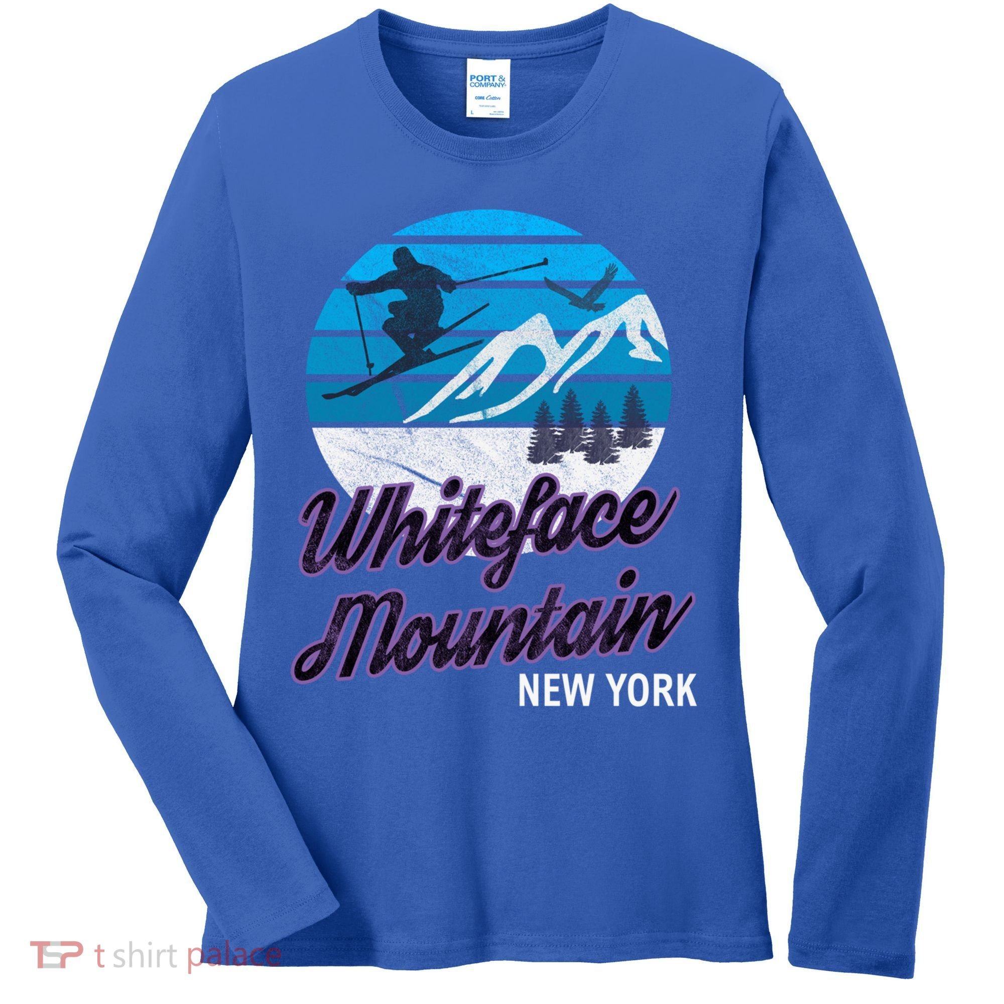 Whiteface Mountain Wilmington Ny Usa Skiing Snowboarding Gift Women's Long Sleeve Shirt