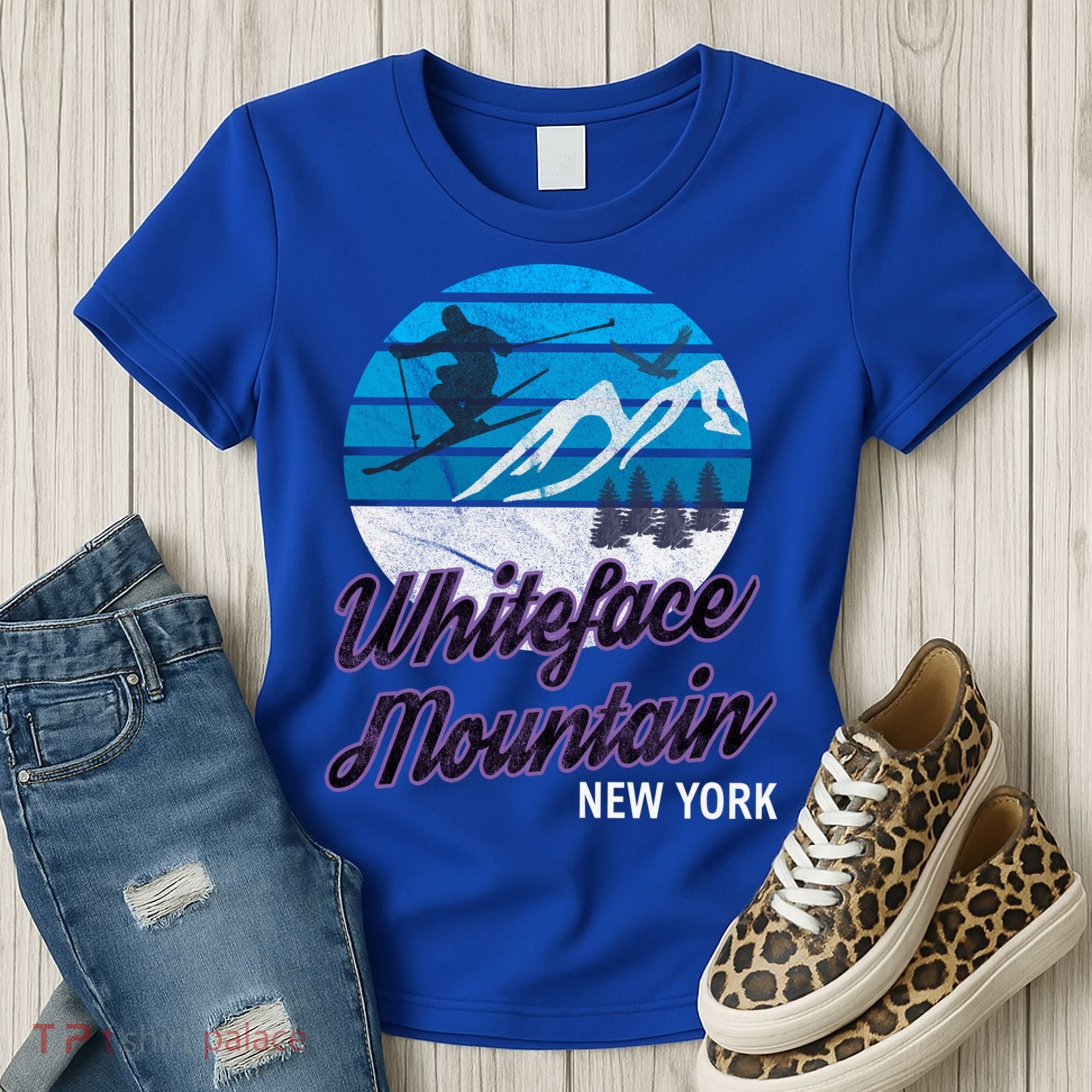 Whiteface Mountain Wilmington Ny Usa Skiing Snowboarding Gift Women's T-Shirt
