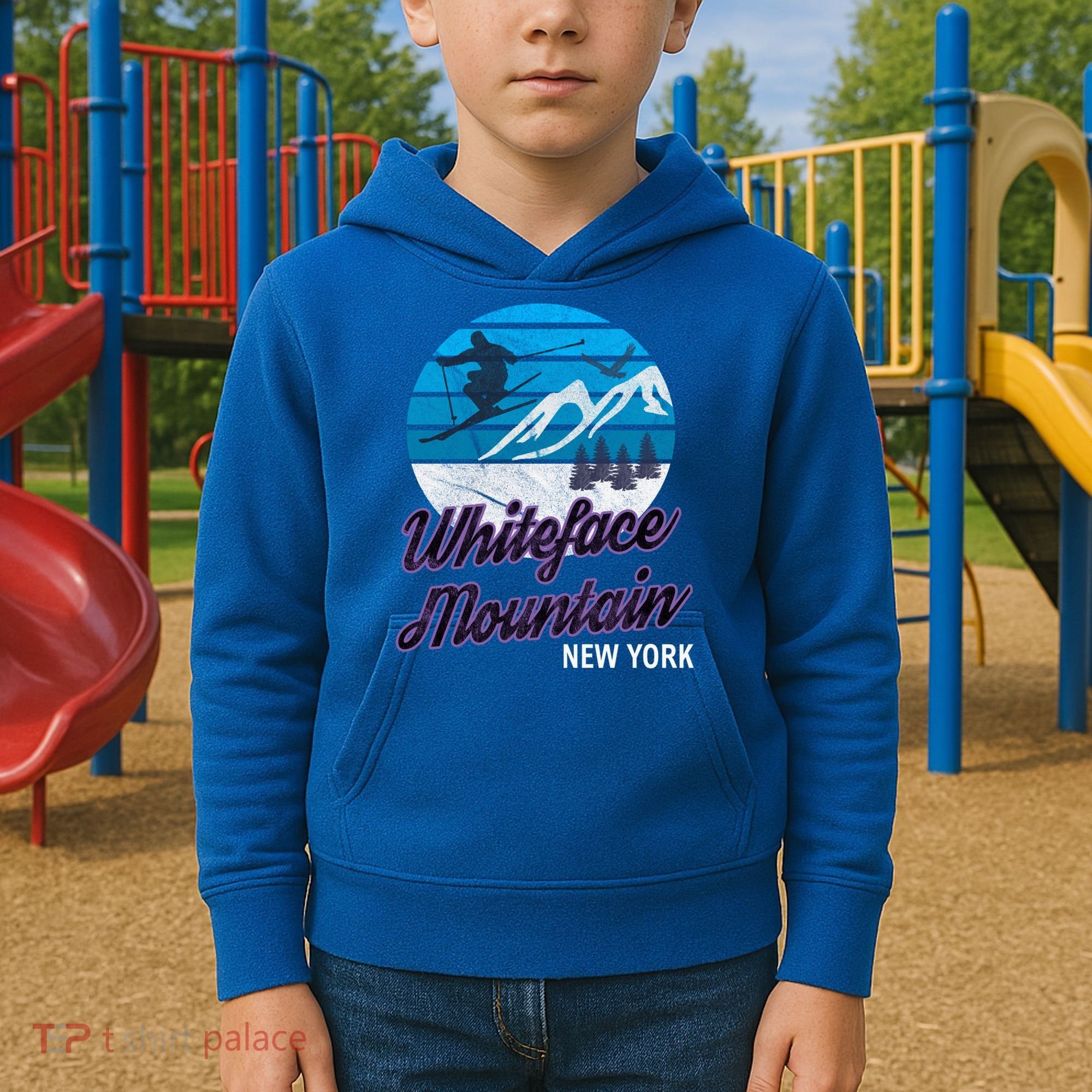 Whiteface Mountain Wilmington Ny Usa Skiing Snowboarding Gift Kids Hoodie