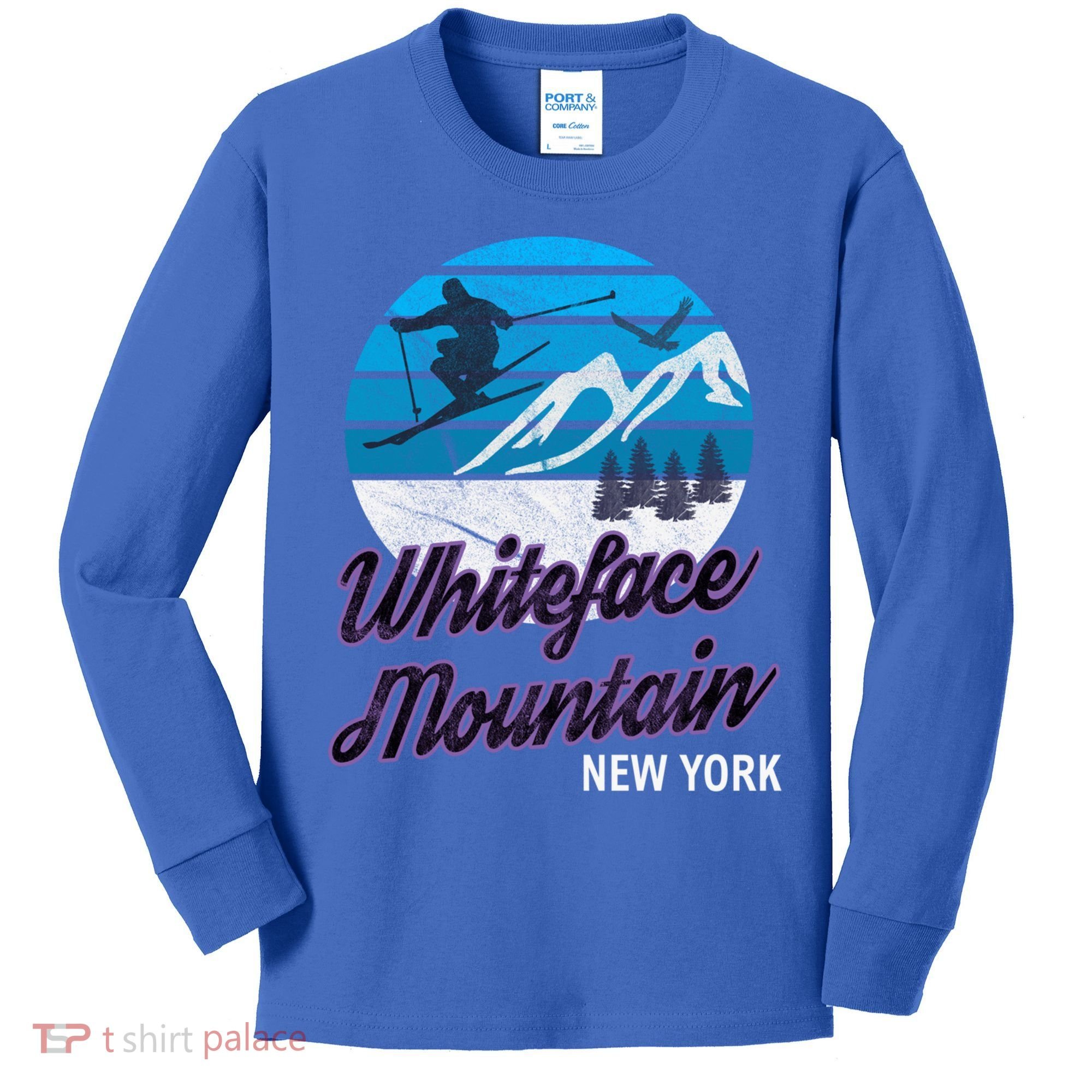 Whiteface Mountain Wilmington Ny Usa Skiing Snowboarding Gift Kids Long Sleeve Shirt