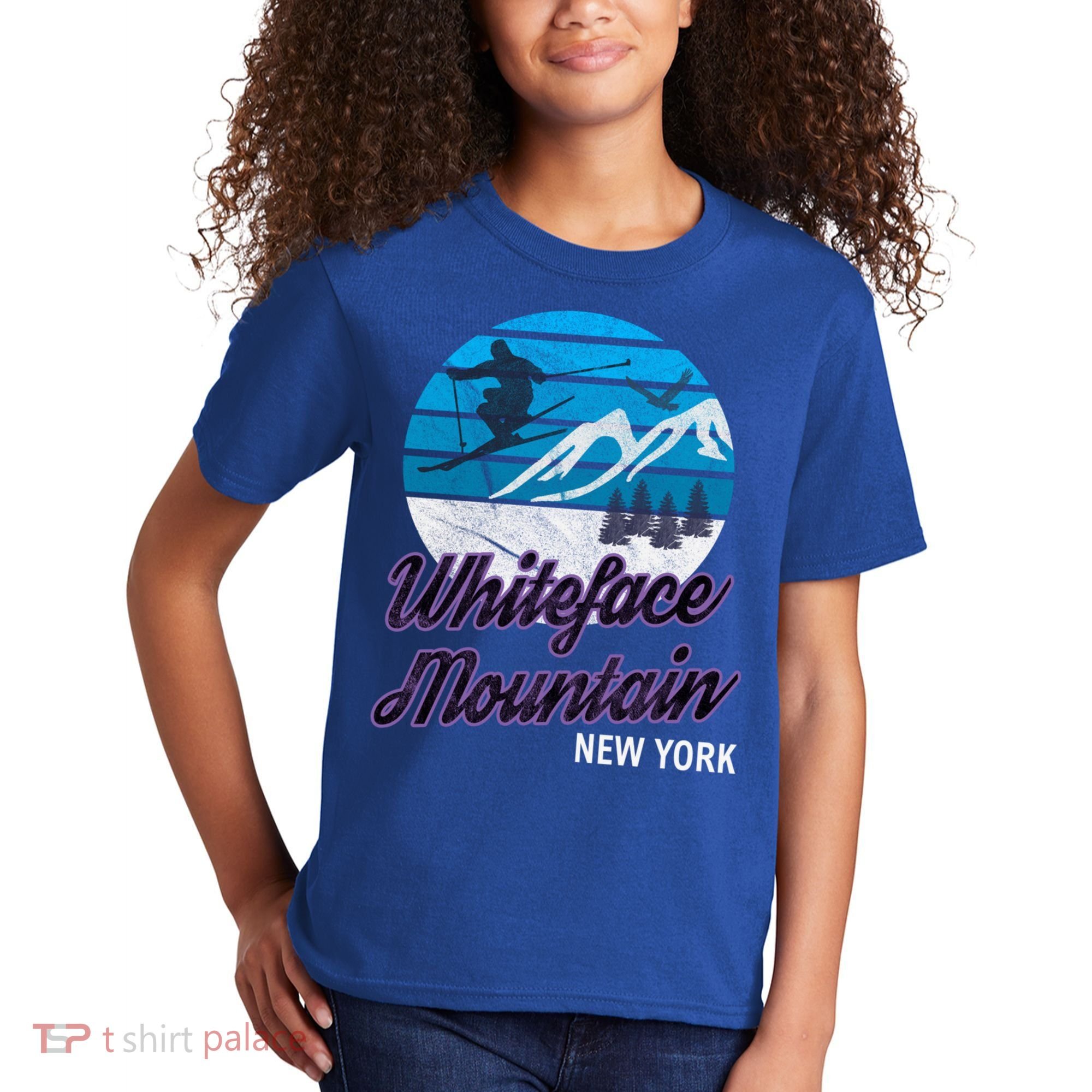 Whiteface Mountain Wilmington Ny Usa Skiing Snowboarding Gift Kids T-Shirt