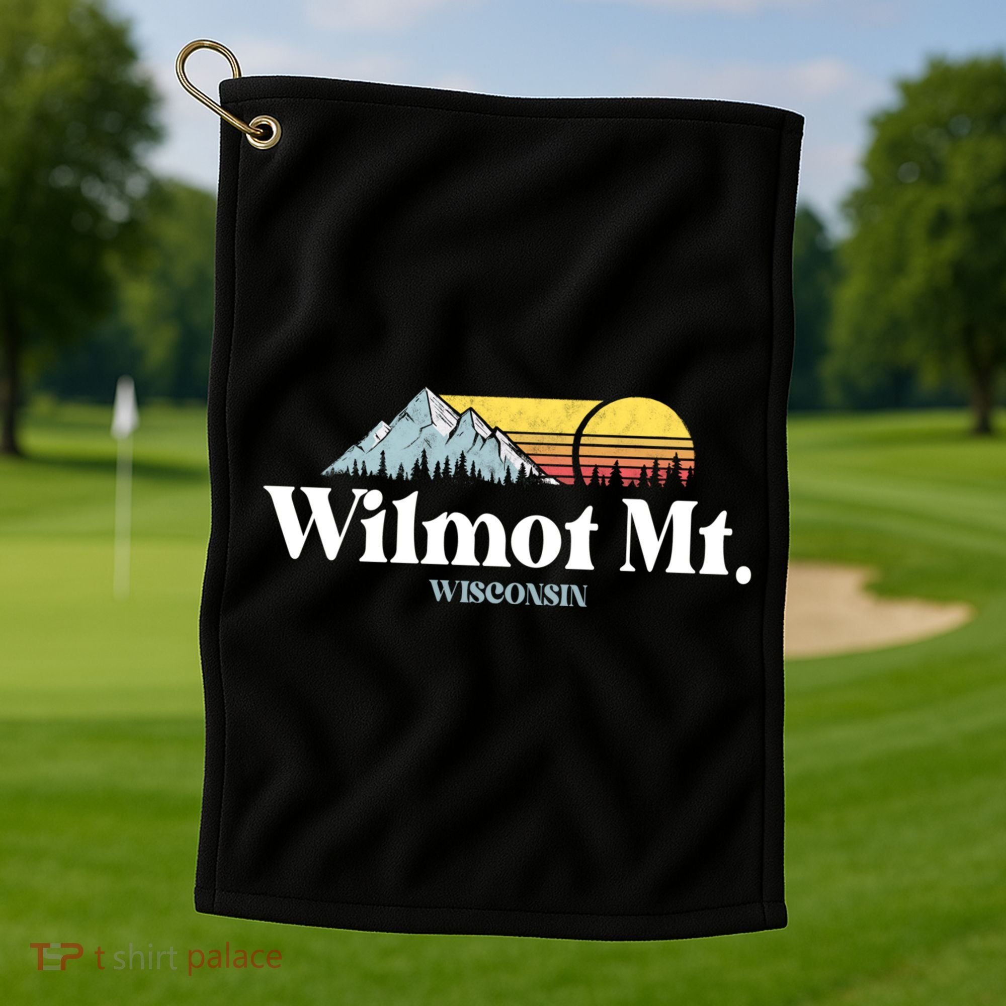 Wilmot Mountain Wisconsin Ski Trip Snowboarding Slopes Cute Gift Golf Towel