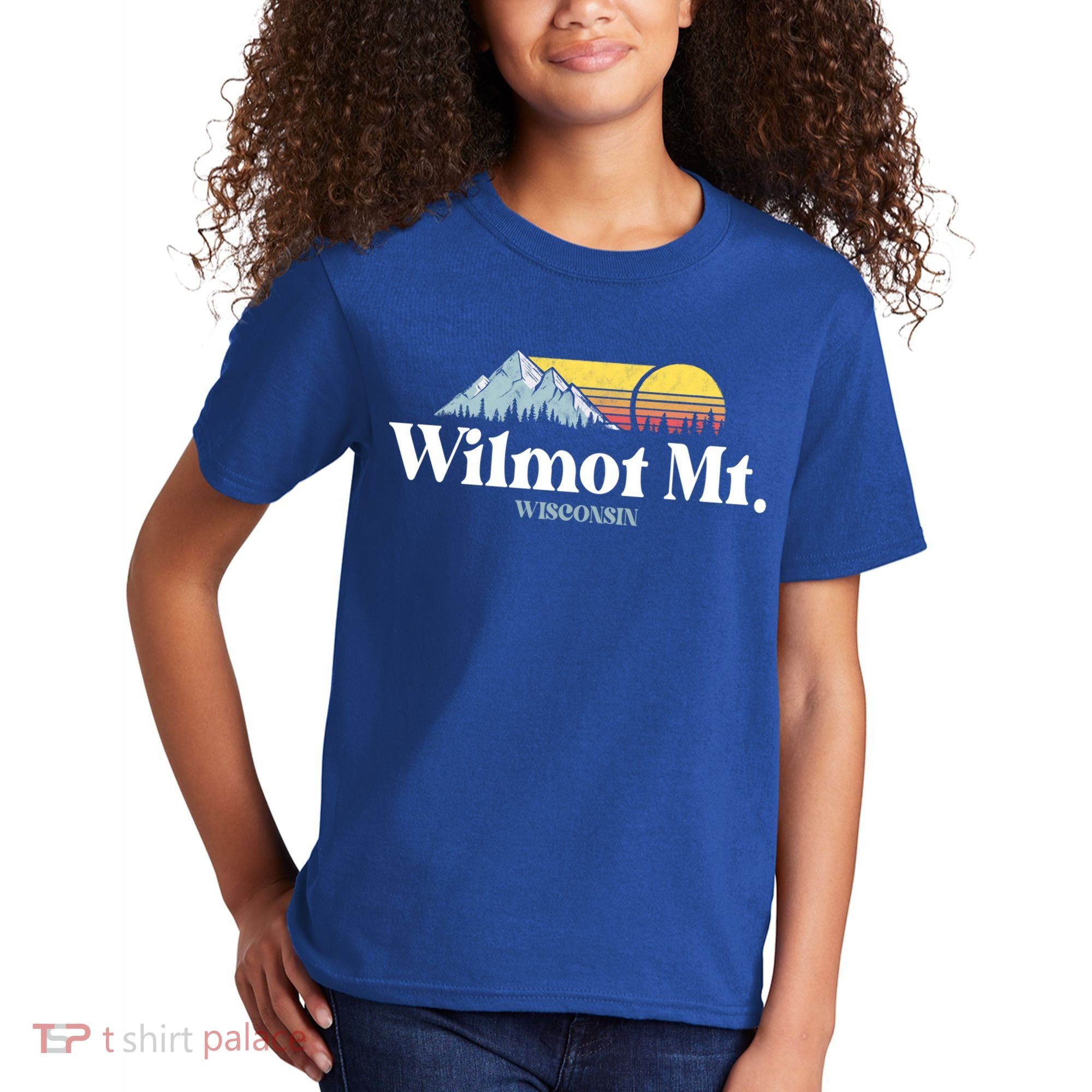 Wilmot Mountain Wisconsin Ski Trip Snowboarding Slopes Cute Gift Kids T-Shirt