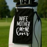 Wife Mother Wine Lover Golf Towel thumb 2