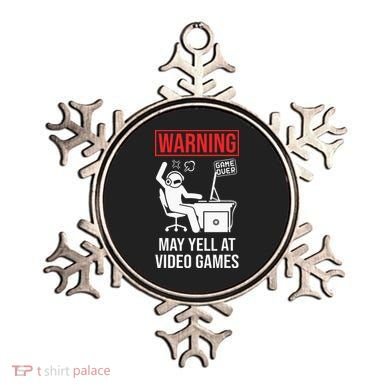 Warning May Yell At Video Games Gamer Ornament