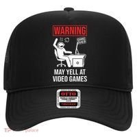 Warning May Yell At Video Games Gamer Hat thumb 0