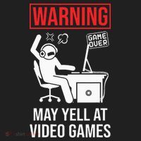 Warning May Yell At Video Games Gamer Golf Towel thumb 3