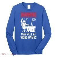 Warning May Yell At Video Games Gamer Long Sleeve Shirt thumb 0