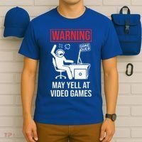 Warning May Yell At Video Games Gamer T-Shirt thumb 6