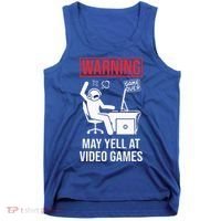 Warning May Yell At Video Games Gamer Tank Top thumb 0