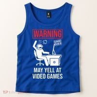 Warning May Yell At Video Games Gamer Tank Top thumb 2