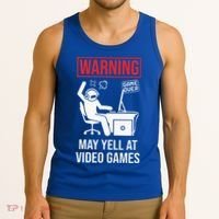 Warning May Yell At Video Games Gamer Tank Top thumb 3