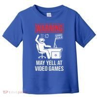 Warning May Yell At Video Games Gamer Toddler T-Shirt thumb 0