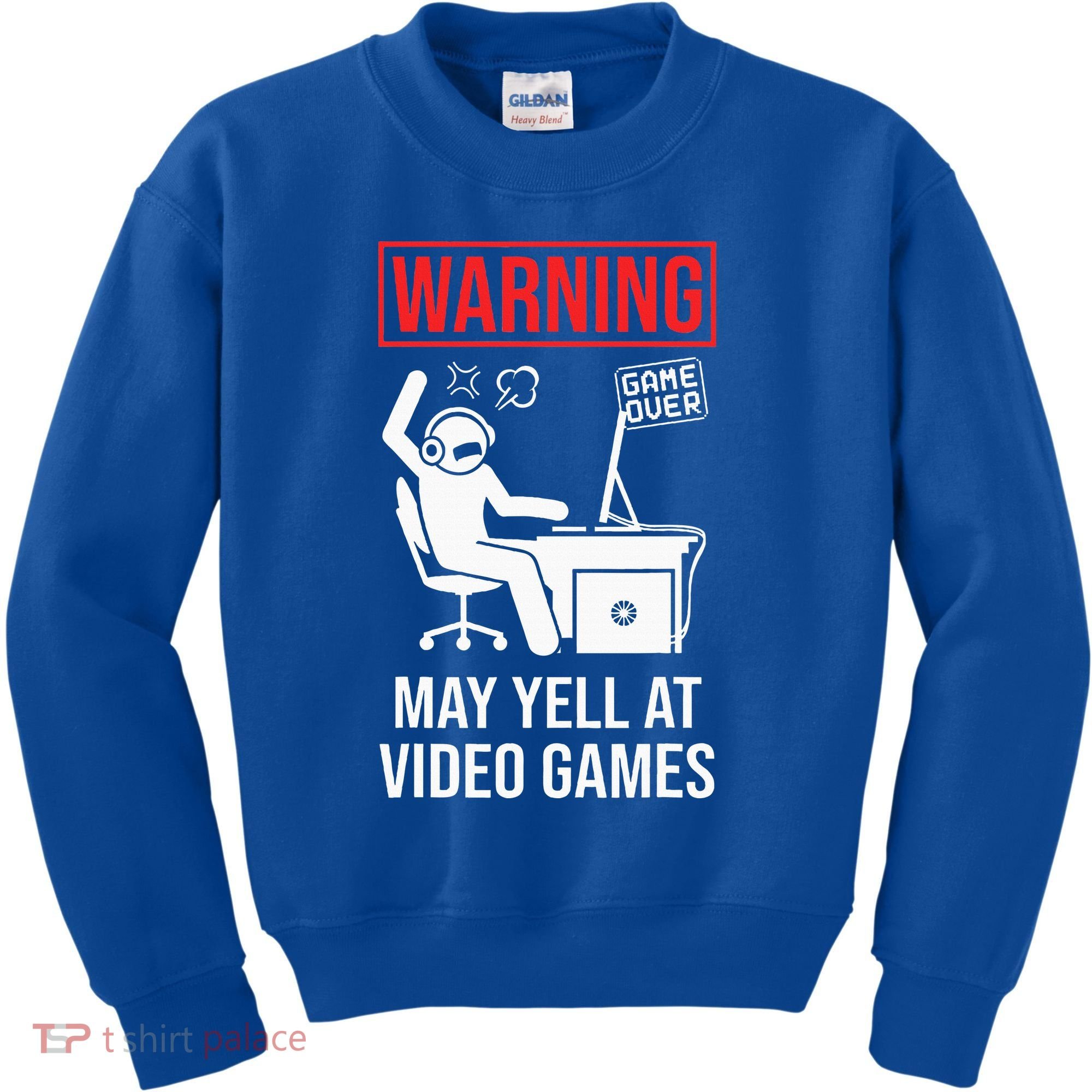 Warning May Yell At Video Games Gamer Kids Sweatshirt