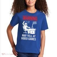 Warning May Yell At Video Games Gamer Kids T-Shirt thumb 2