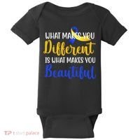 What Makes You Different Is What Makes You Beautiful Down Syndrome Baby Bodysuit thumb 0