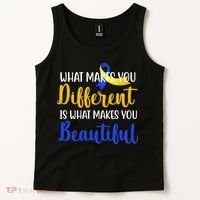 What Makes You Different Is What Makes You Beautiful Down Syndrome Tank Top thumb 2