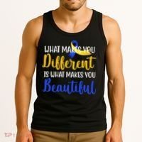 What Makes You Different Is What Makes You Beautiful Down Syndrome Tank Top thumb 3