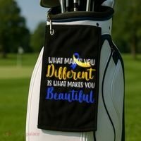 What Makes You Different Is What Makes You Beautiful Down Syndrome Golf Towel thumb 2
